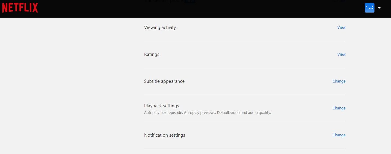 Netflix email settings screen.