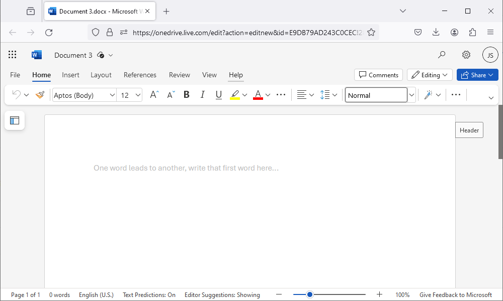 Microsoft Word in the browser. 