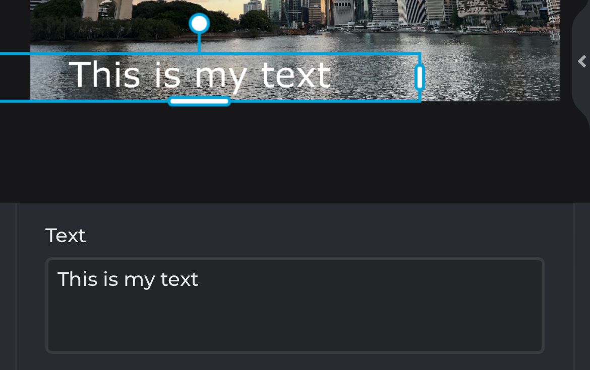Add custom text to your text box in Pixlr.
