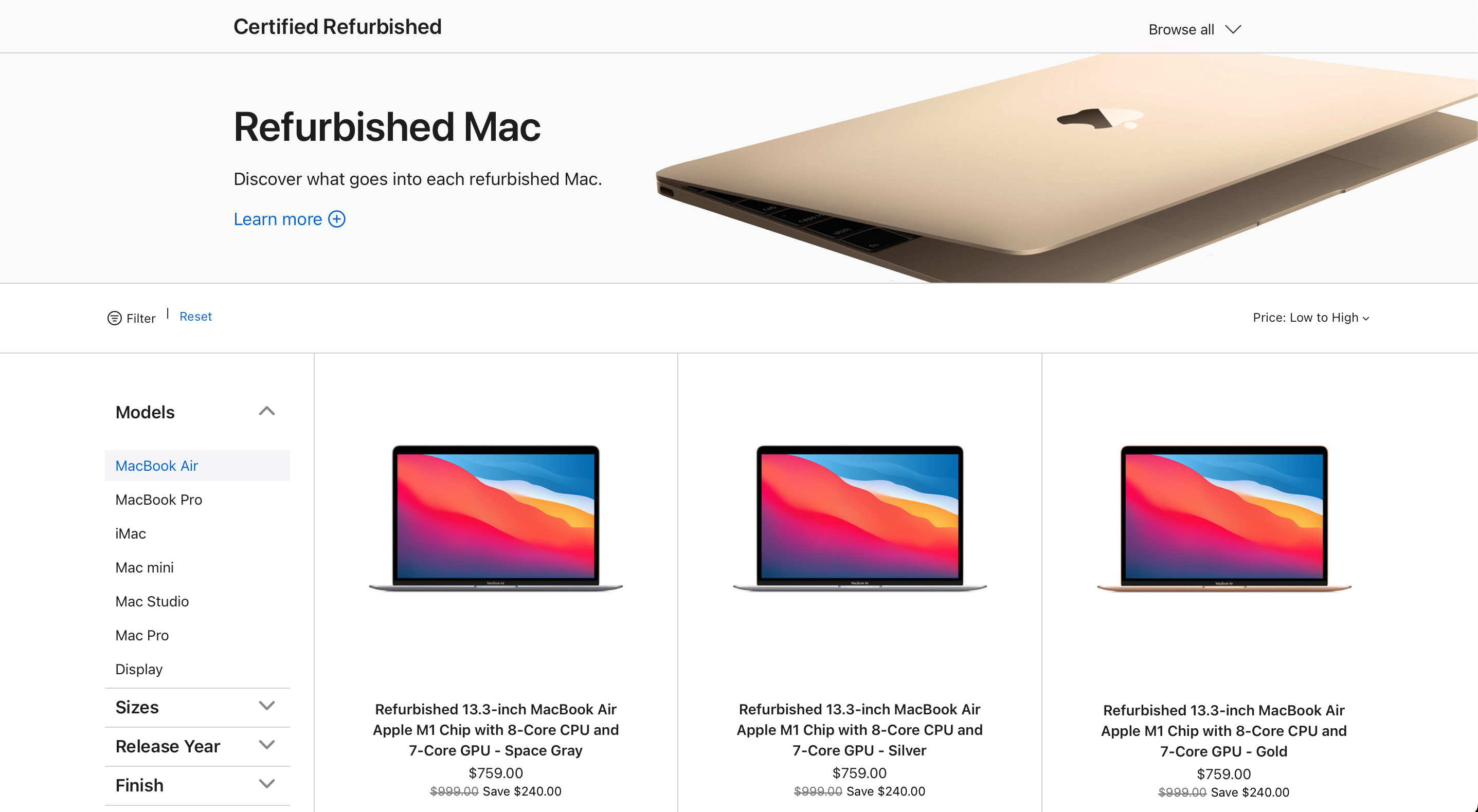 The Apple refurbished website.