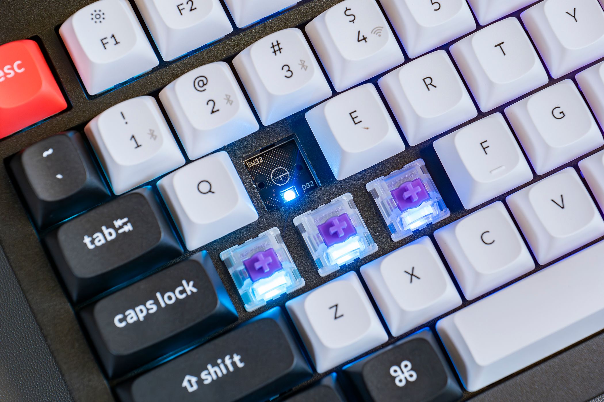 The Keychron Q1 HE -Wireless QMK Custom Magnetic Switch Keyboard with keys removed