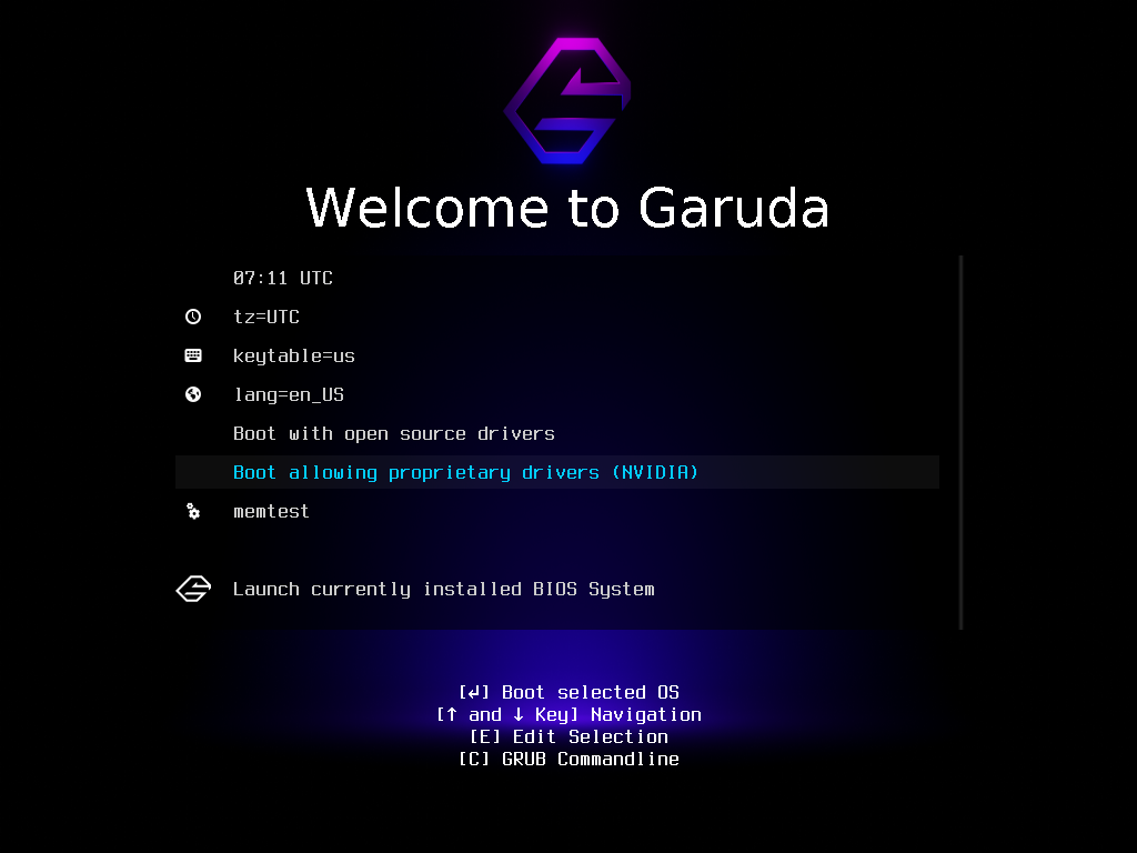 Garuda Linux comes with Proprietary Nvidia drivers for smooth installation