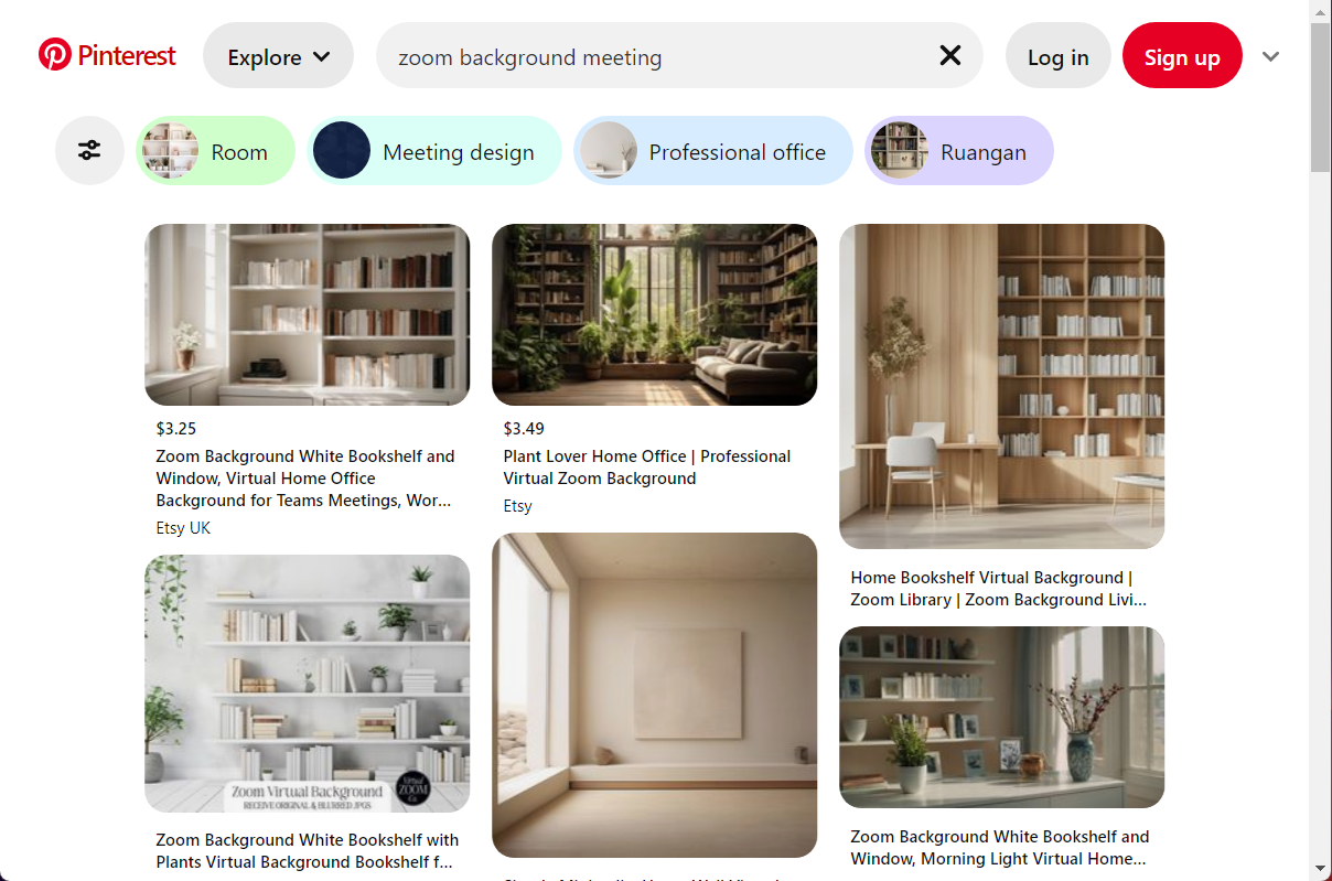 zoom background meeting pins collection on Pinterest