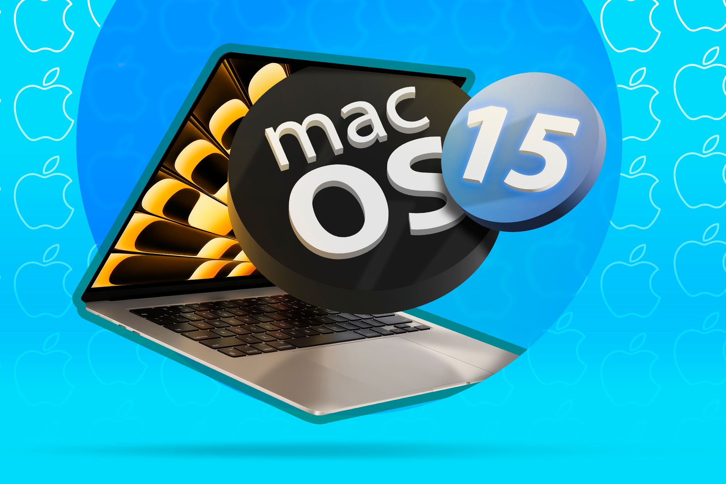 A Macbook with 'MacOs 15' coming out of the screen.