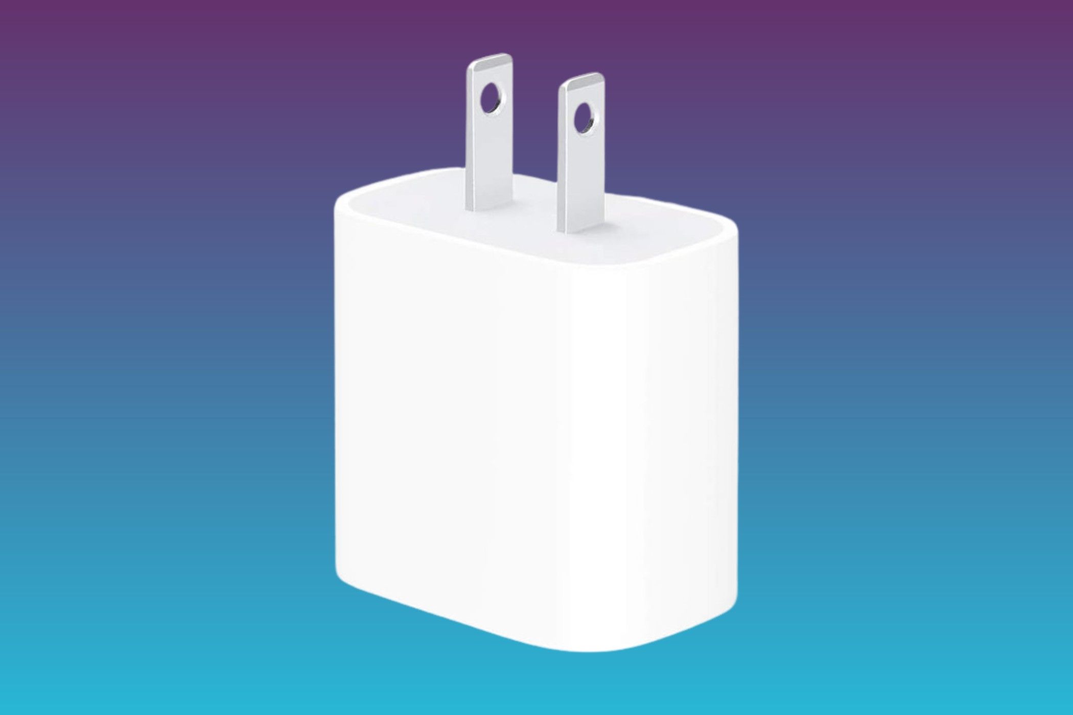 Apple 20W Wall Adapter on gradient background