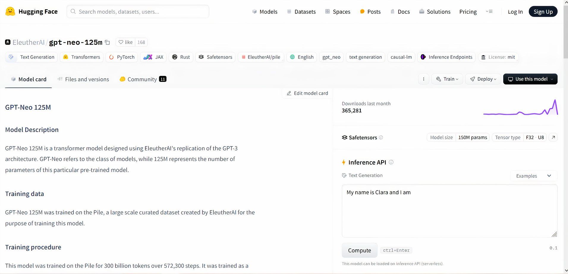 GPT-Neo 125 Model Repository 