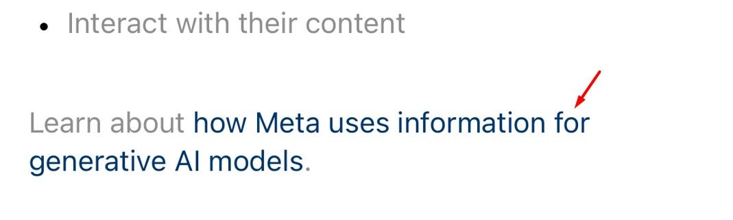 How Meta Uses information For generative AI models link.