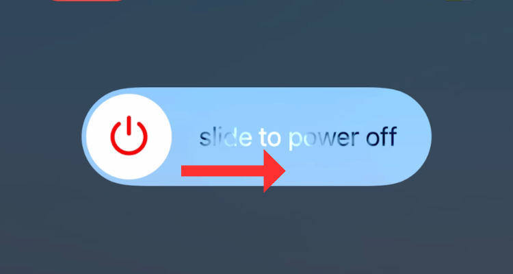 Screenshot of the iPhone power slider.