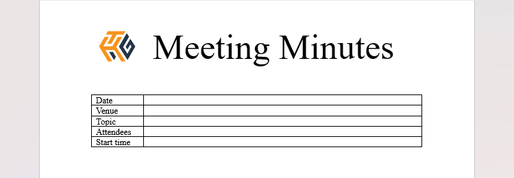 A How-to Geek meeting minutes template in Microsoft Word.