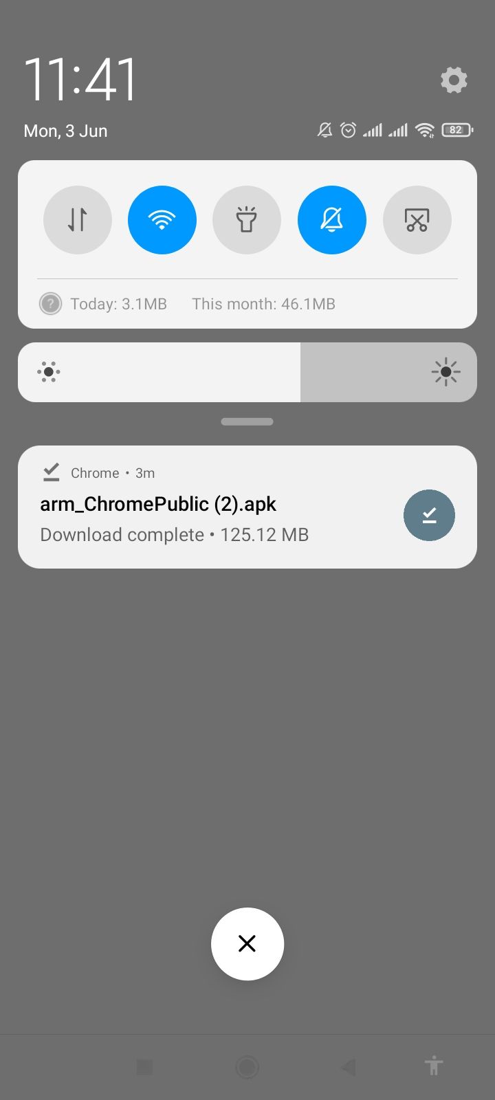 Cromite APK downloaded.