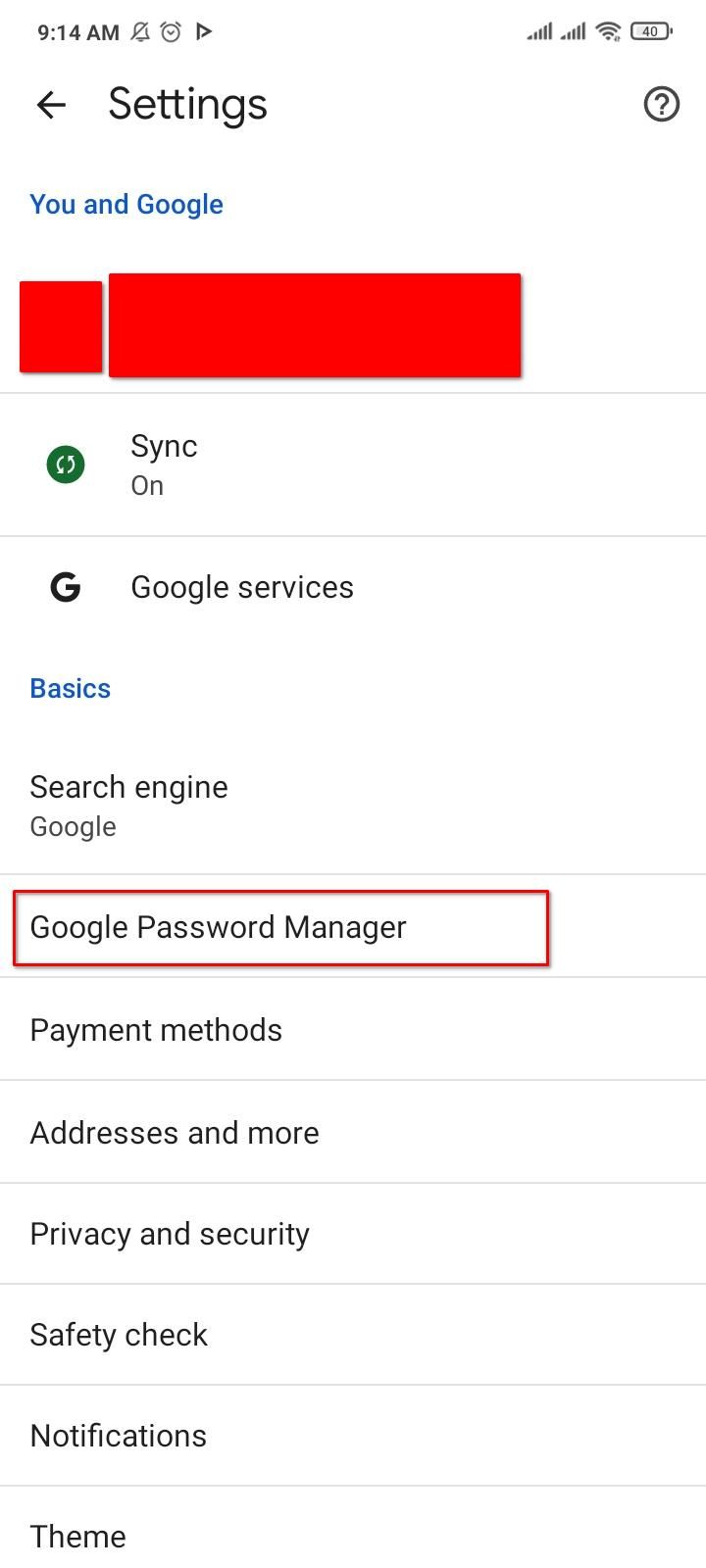 Exporting passwords manually from Google Password Manager.