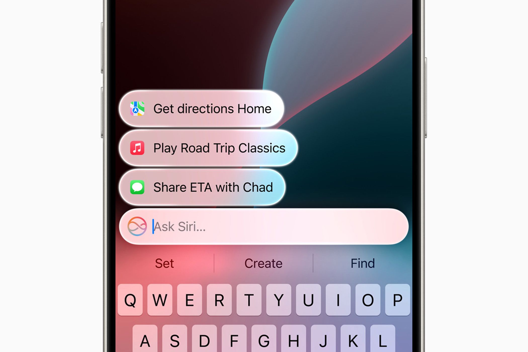 Screenshot of Siri chat box on iOS 18.