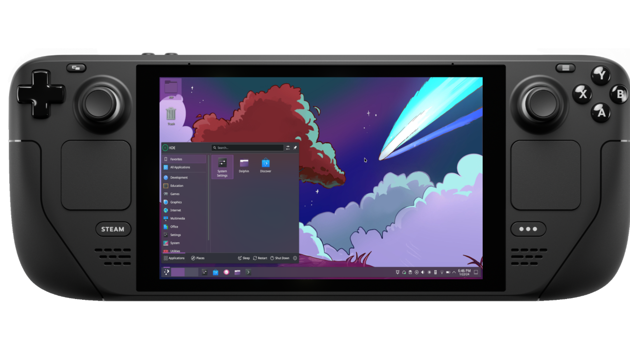 Steam Deck Running KDE Plasma as Its Desktop