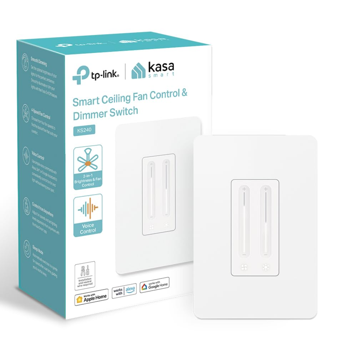 TP-Link Kasa KS240 Smart Dimmer Fan Controller