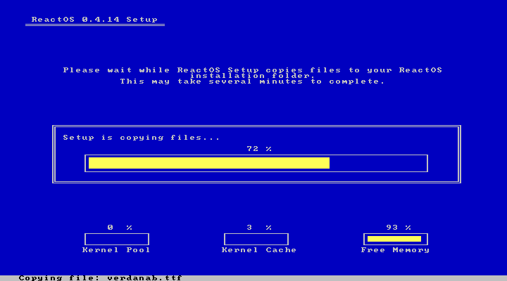 Installing ReactOS.