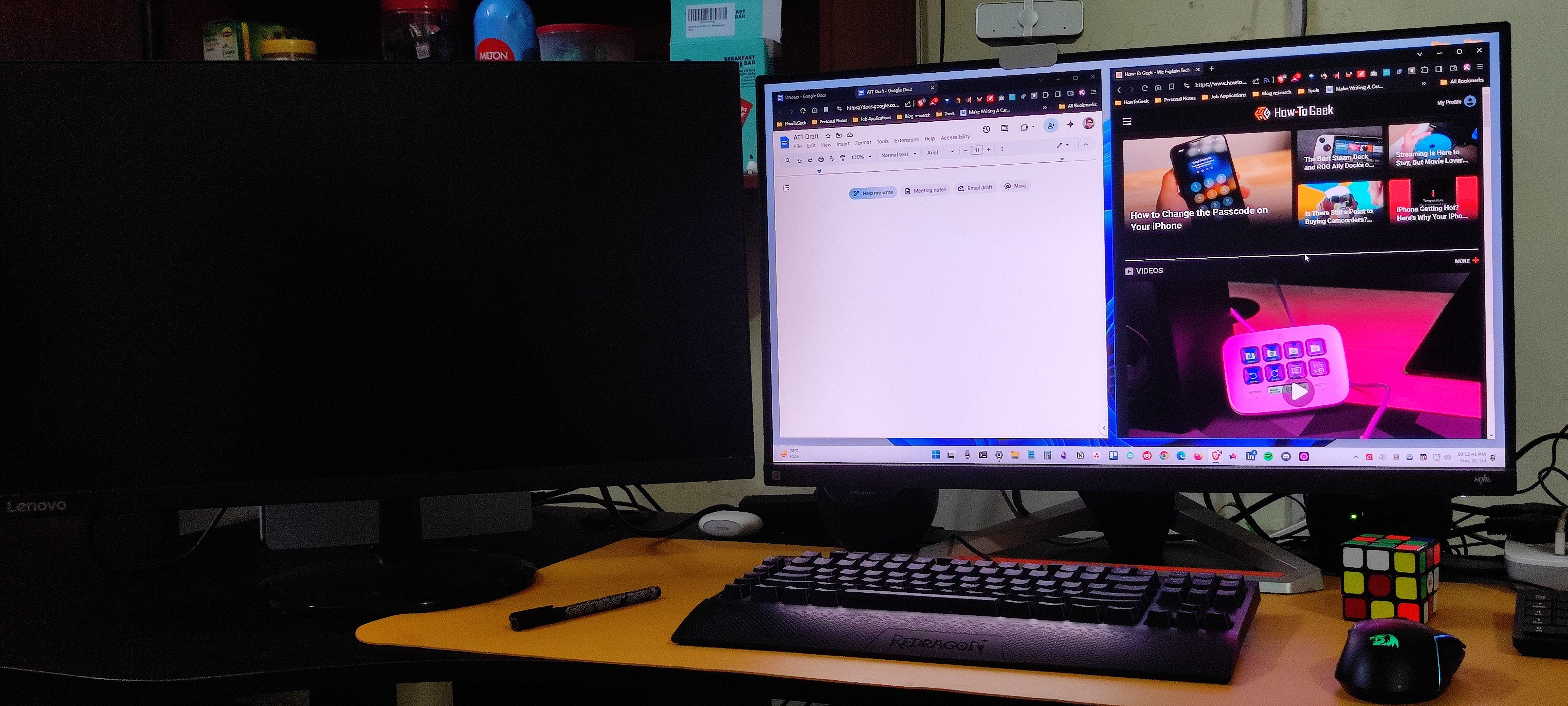 dual monitors with one turned off