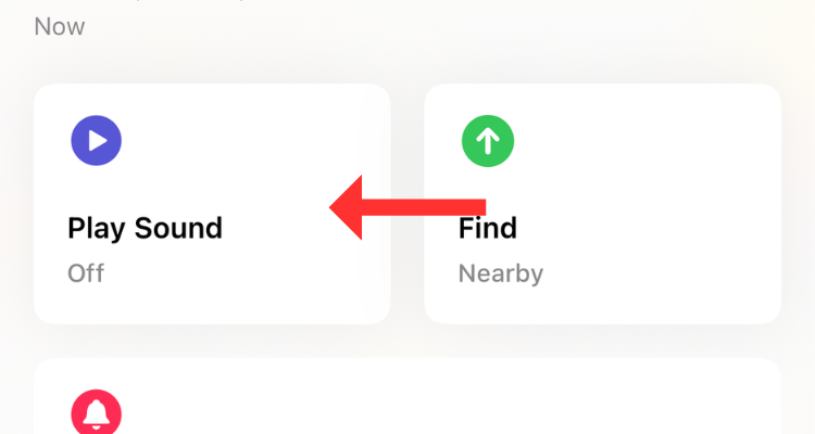 Screenshot of the Play Sound button for AirPods in the Find My app.
