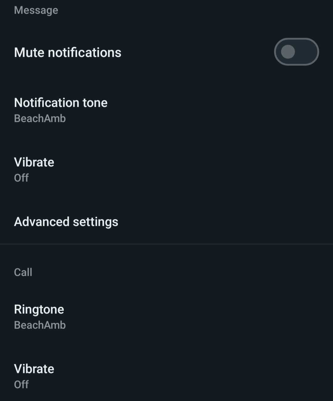 Selecting a custom call or text notification tone for a specific contact in WhatsApp