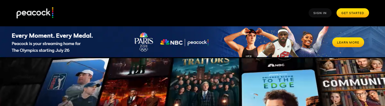Olympic coverage on Peacock.com