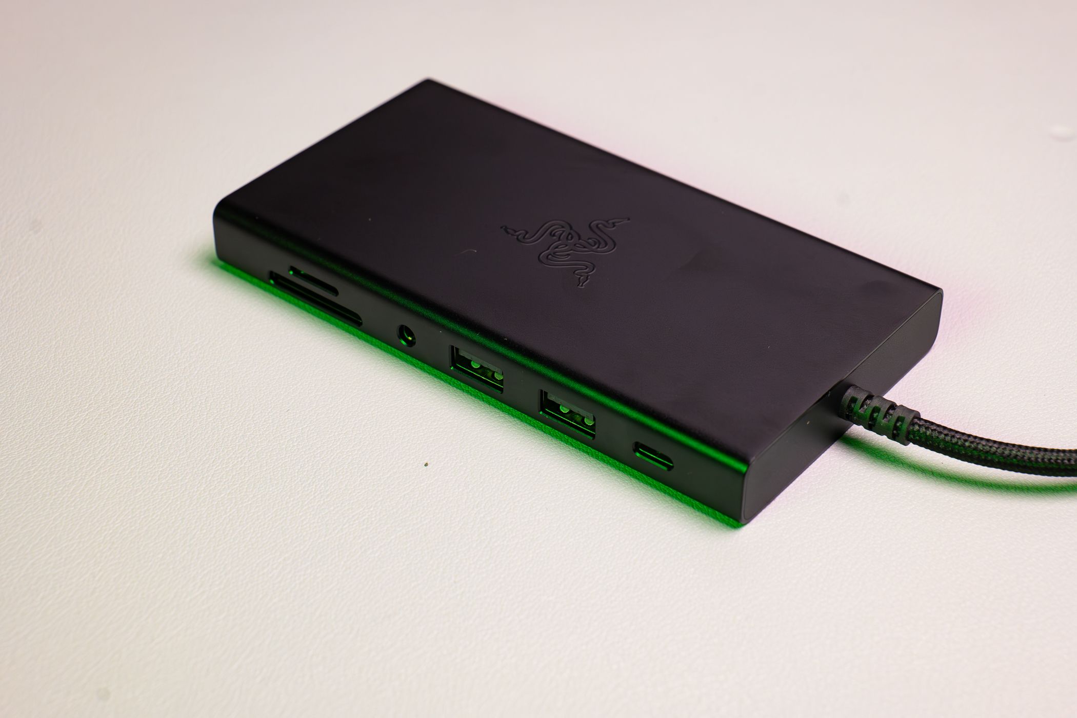 The Razer USB C Dock on a desk