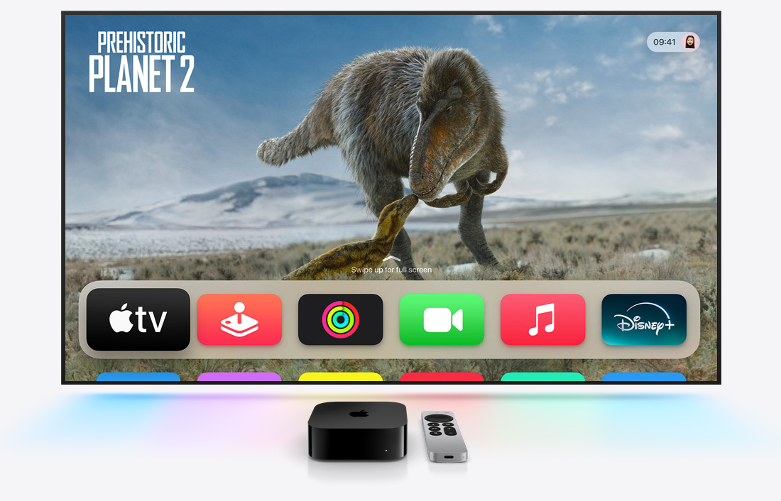 A TV running Apple TV.