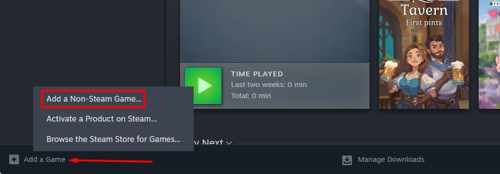 Add a Non-Steam Game option in the Steam Client.