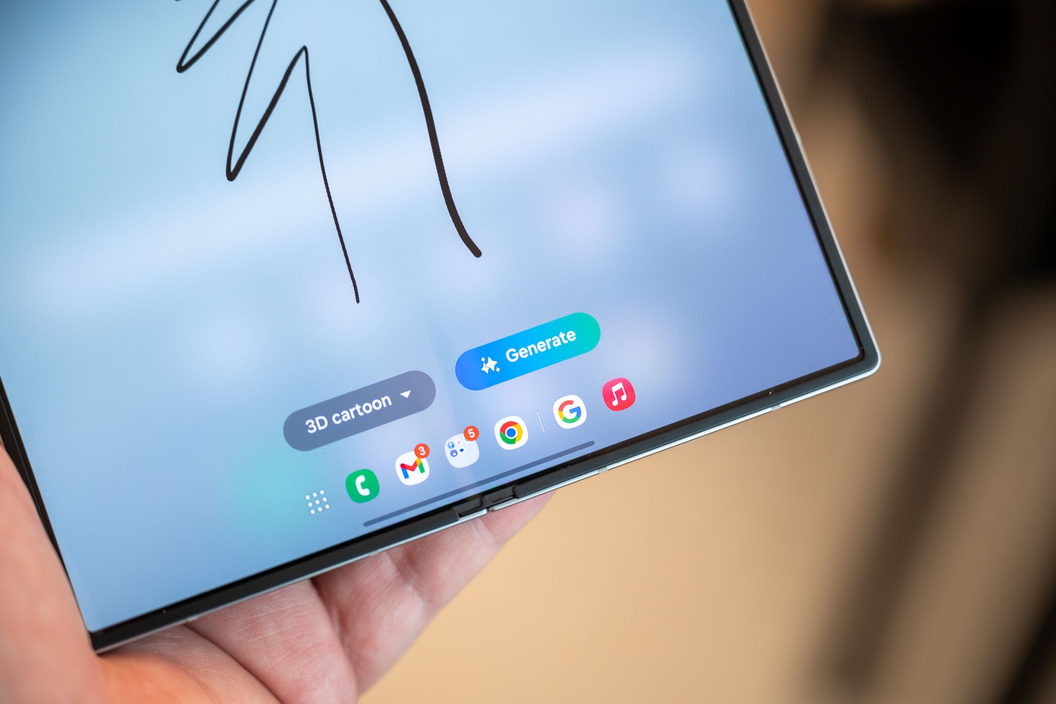 AI drawing assist generate buttonon the Samsung Galaxy Z Fold 6