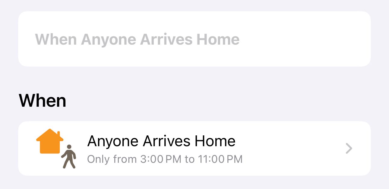 Automation time check on a HomeKit automation.