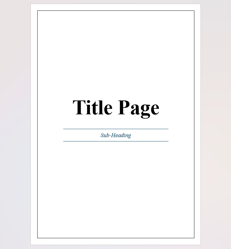 A Word document with a center-aligned title page.