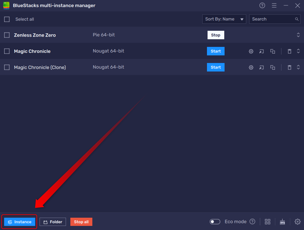 Creating new instances in BlueStacks Multi-Instance Manager.