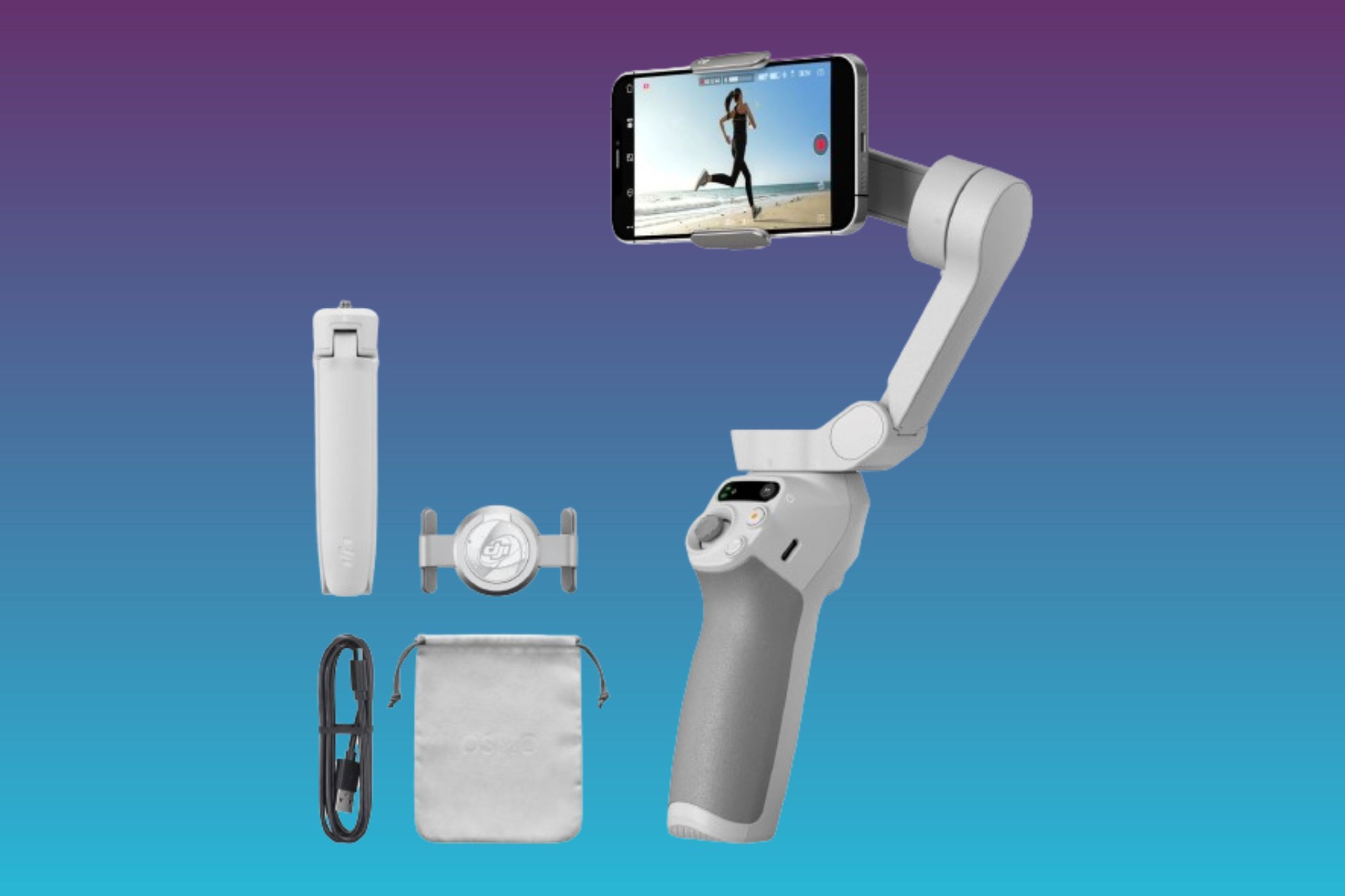 DJI Osmo SE Intelligent Gimbal on a gradient background