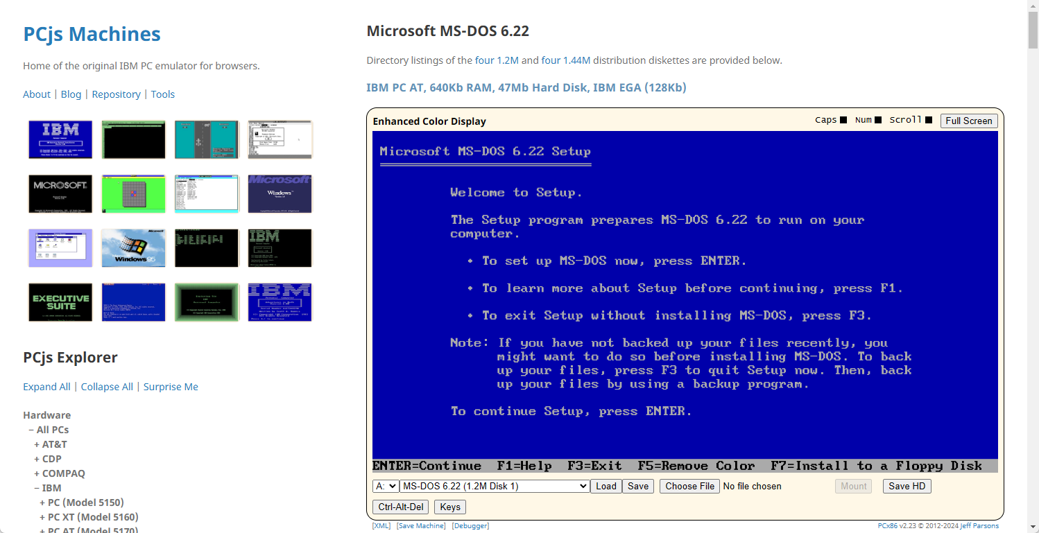 DOS in a browser.