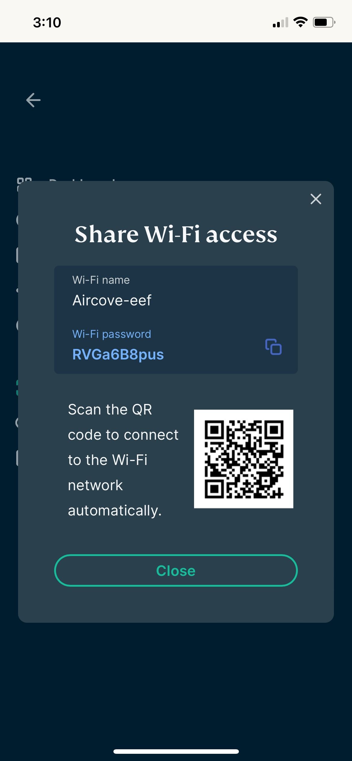 The ExpressVPN Aircove Go mobile settings