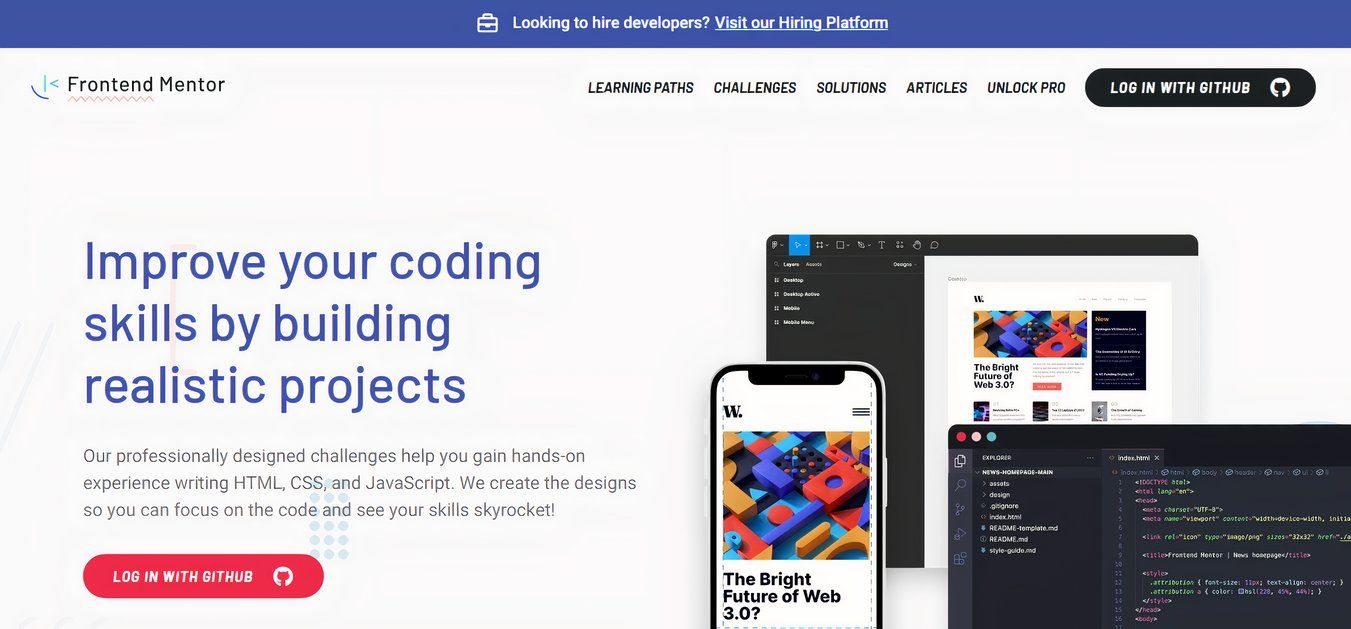 Frontend Mentor landing page