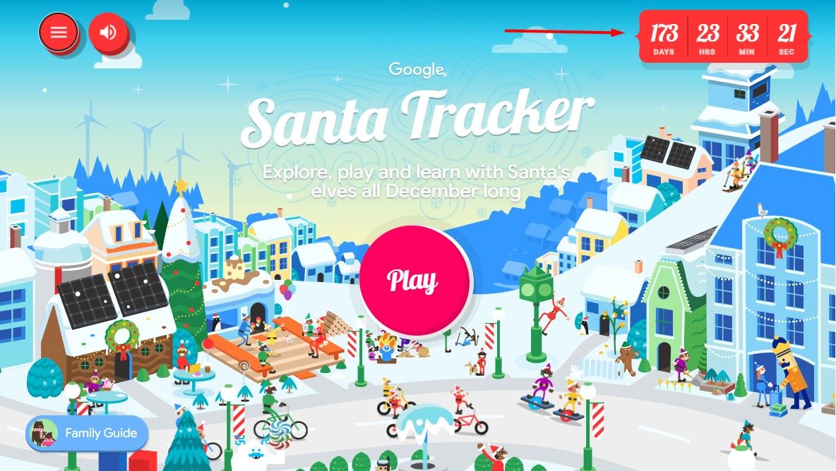 Google Santa Tracker Page.