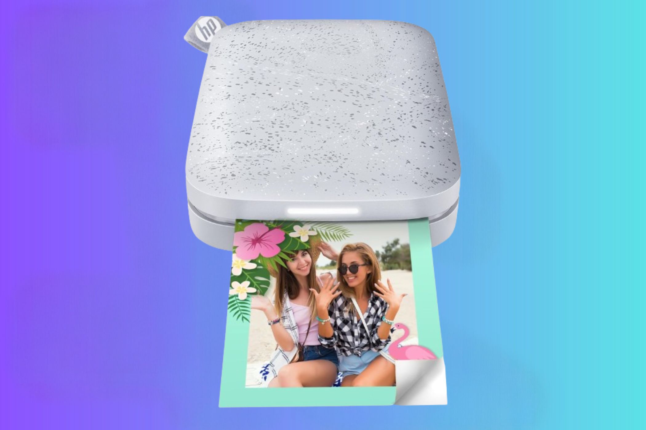 HP Sprocket 2x3 Instant Photo Printer on a gradient background