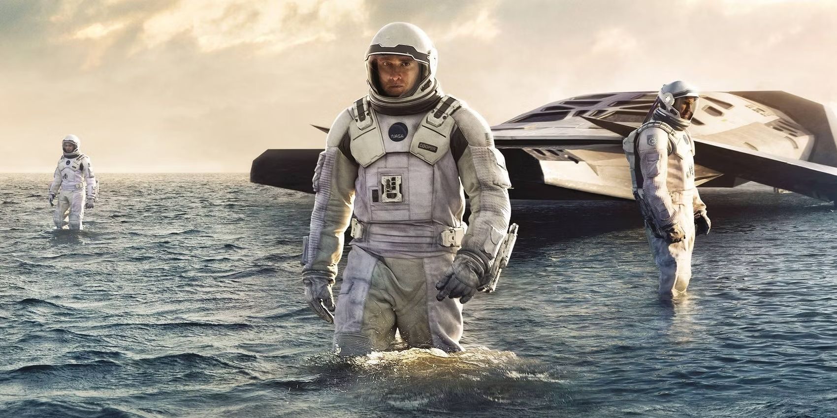 Matthew Mcconaughey on the poster for interstellar.