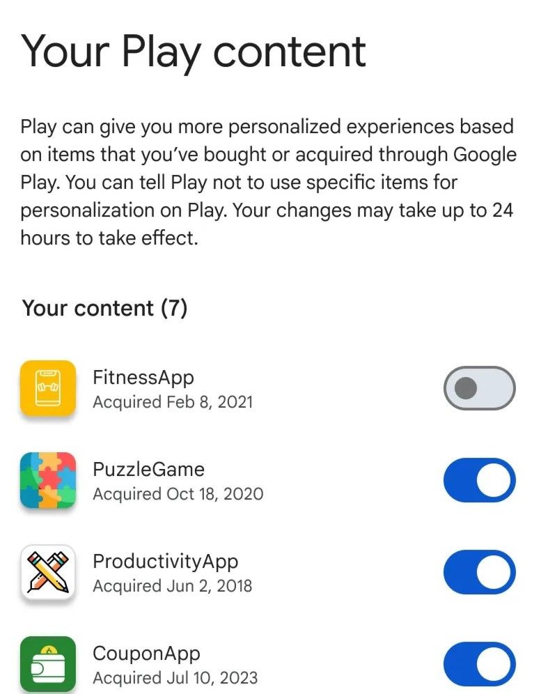 Google Play's upcoming Personalization in Play feature.
