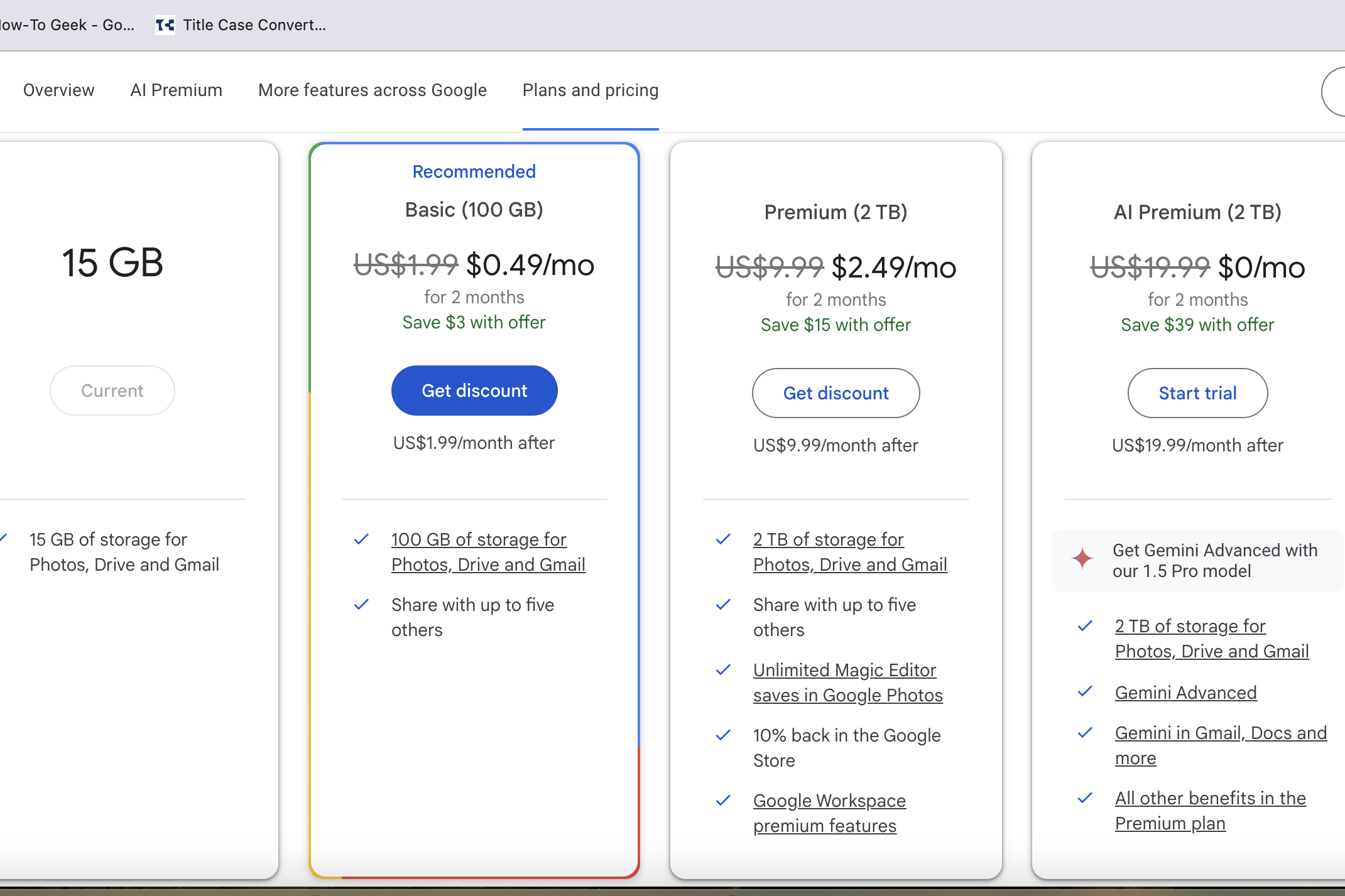 The Different Google Drive Cloud Subscription Plans and Pricing.