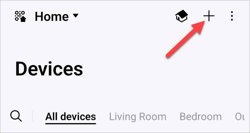 SmartThings devices tab.