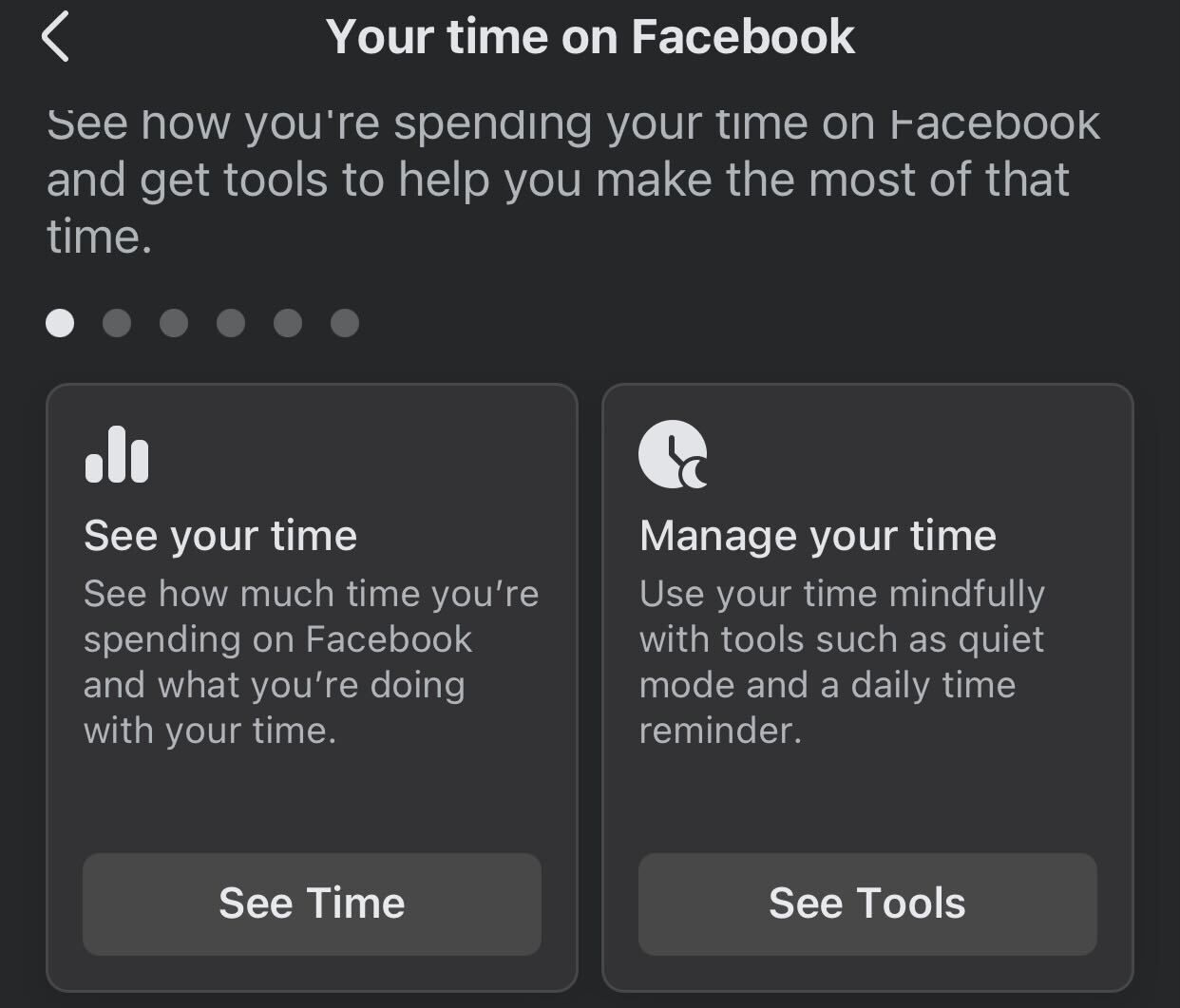 Seeing and managing time spent on Facebook.