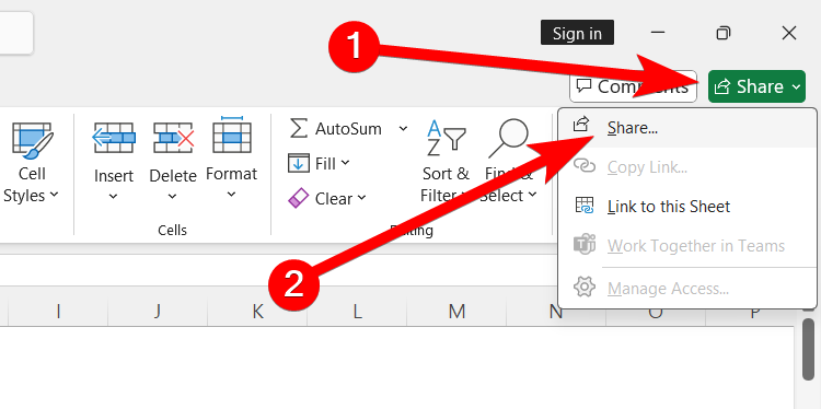 Sharing an Excel sheet.