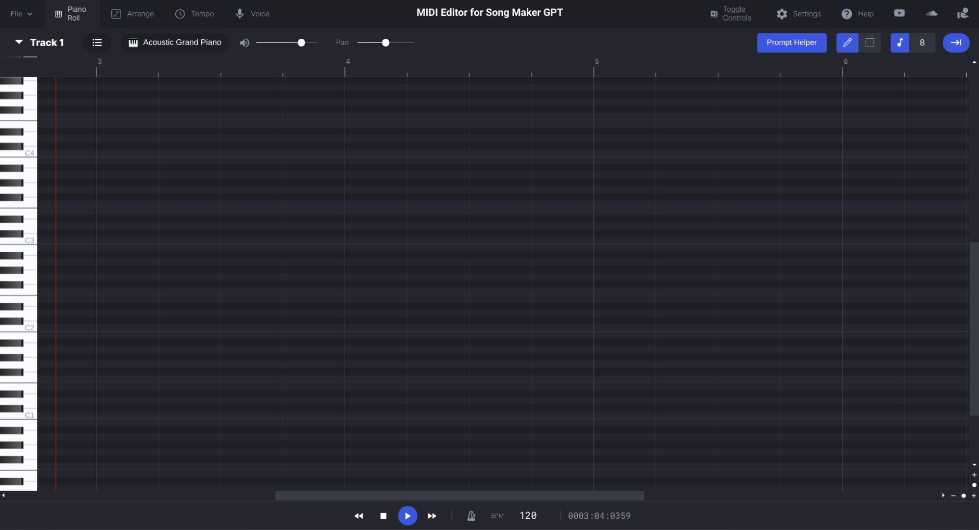 The Song Maker Midi editor.