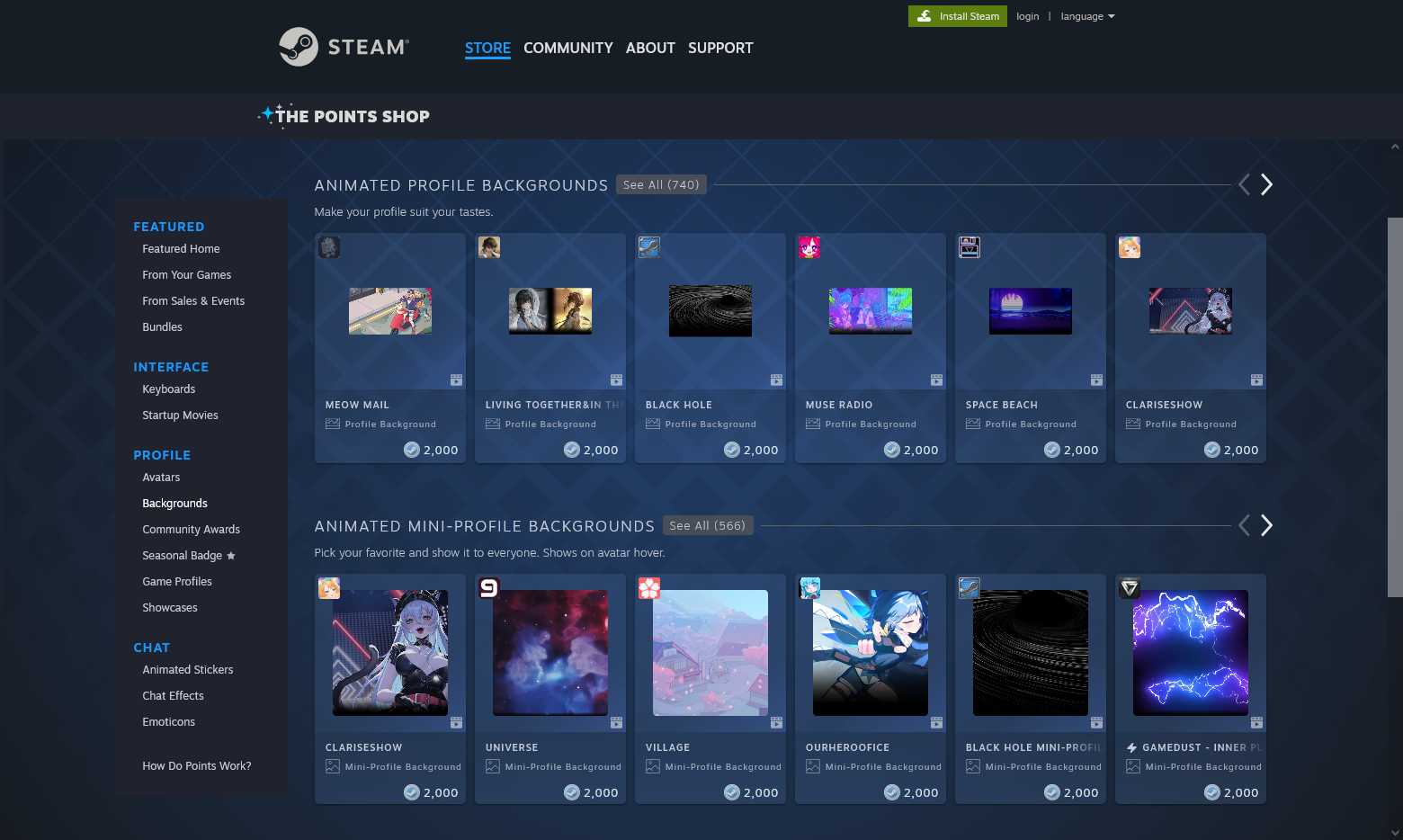 Steam points shop.