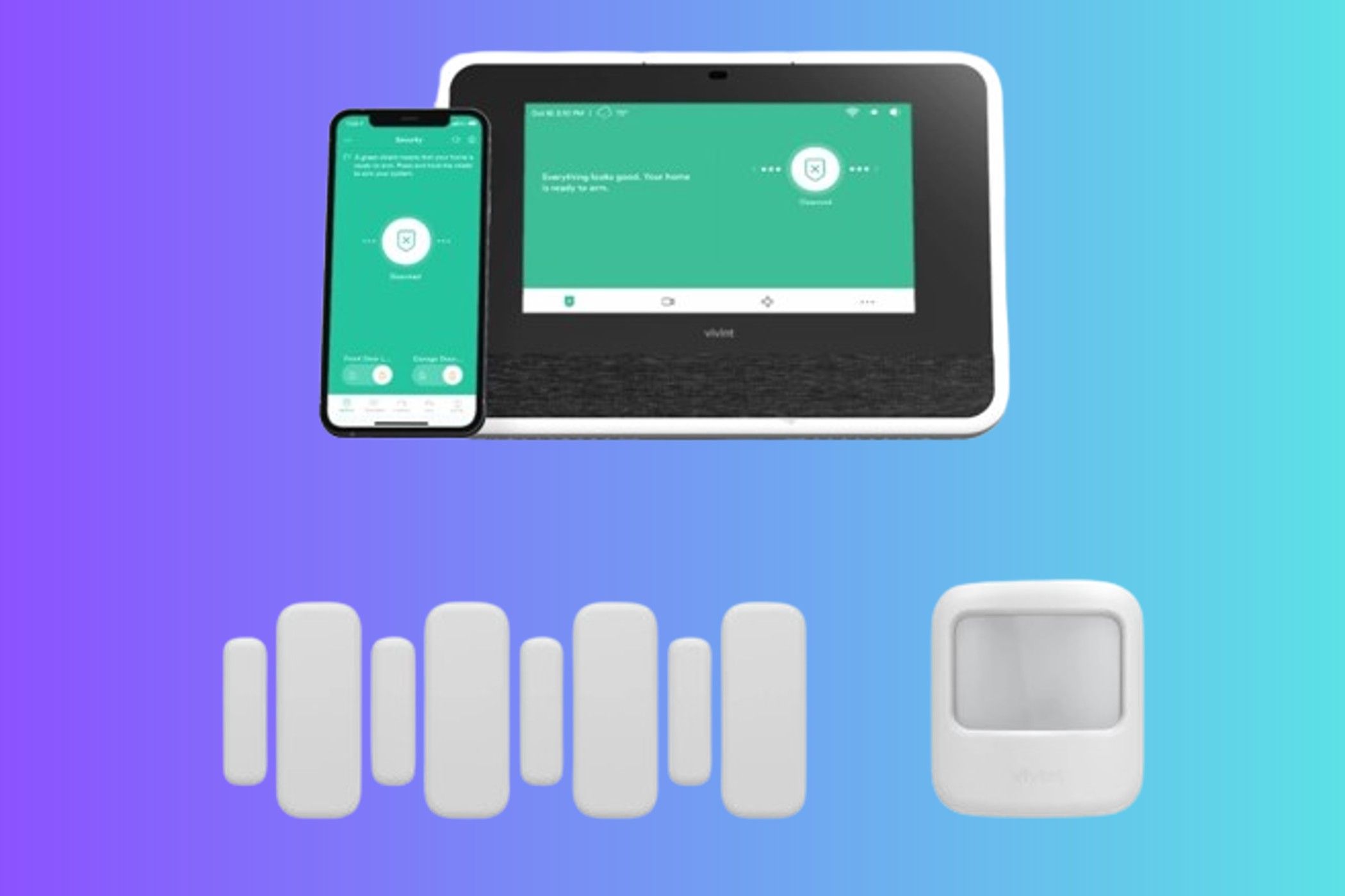 Vivint Core Home Security System on a gradient background