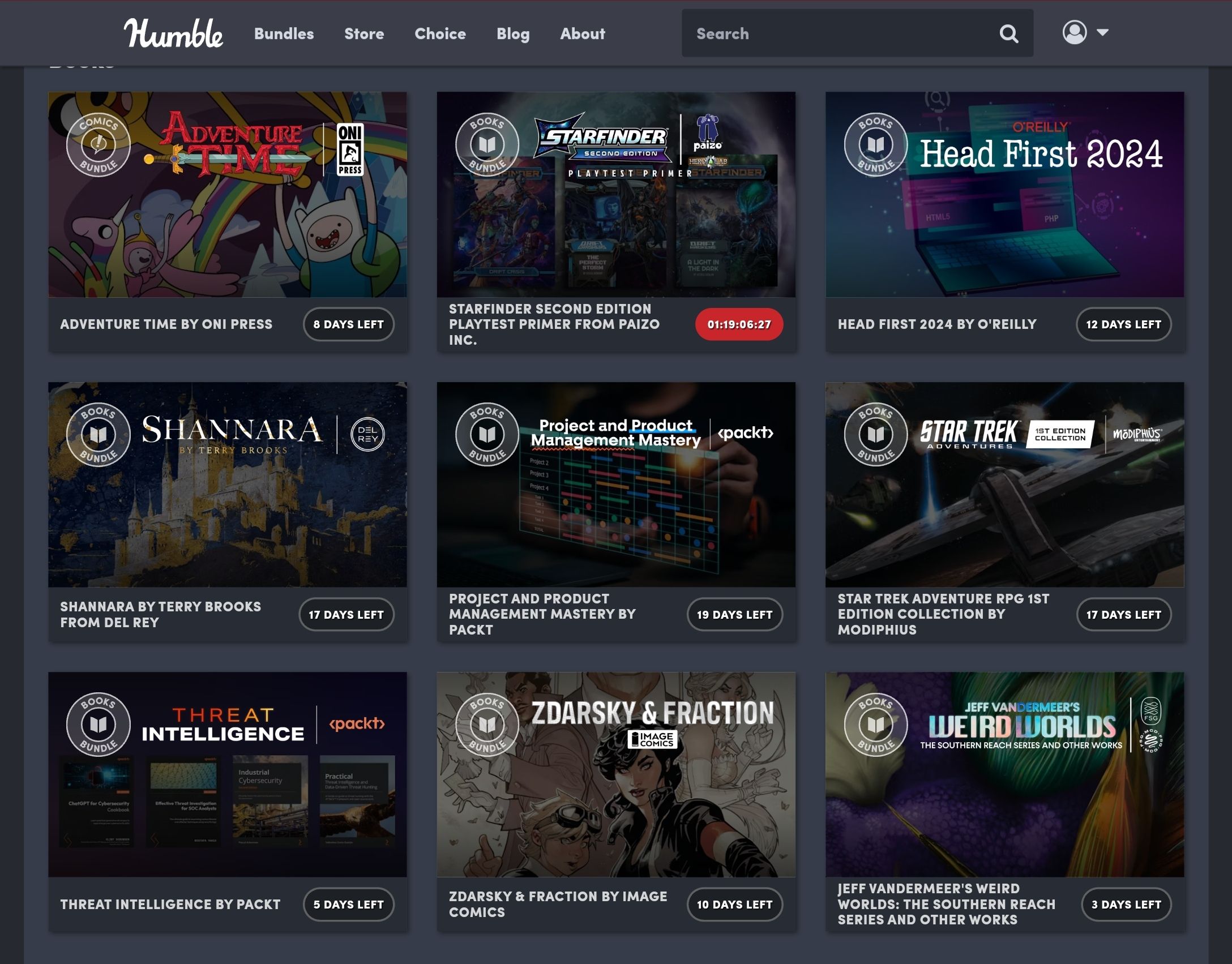 Humble Bundle website. 