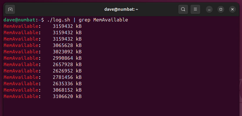 Using grep to search a stream of data from a running process.