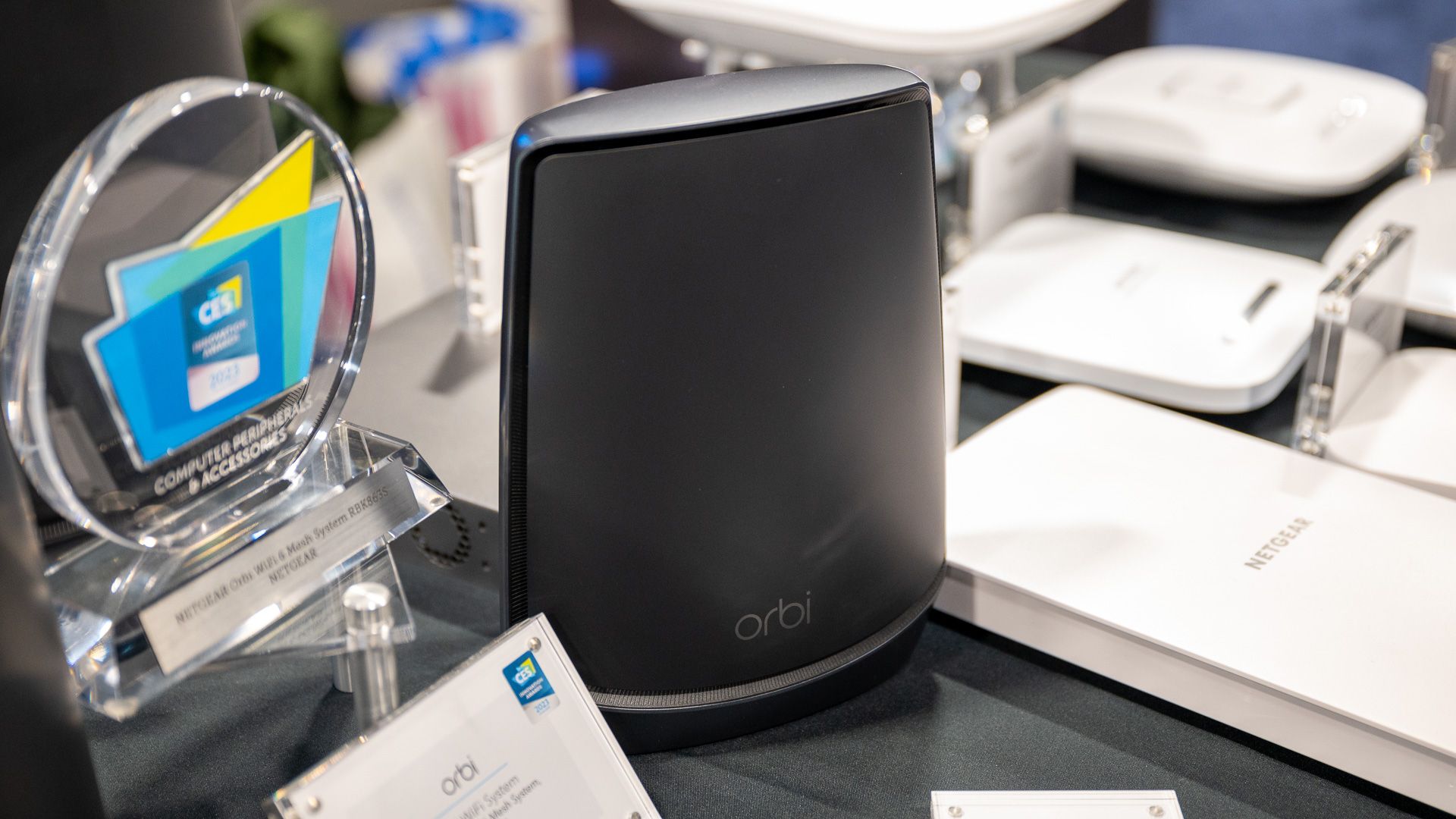 Orbi 860 Series Tri-Band WiFi 6 Mesh System router at CES 2023.