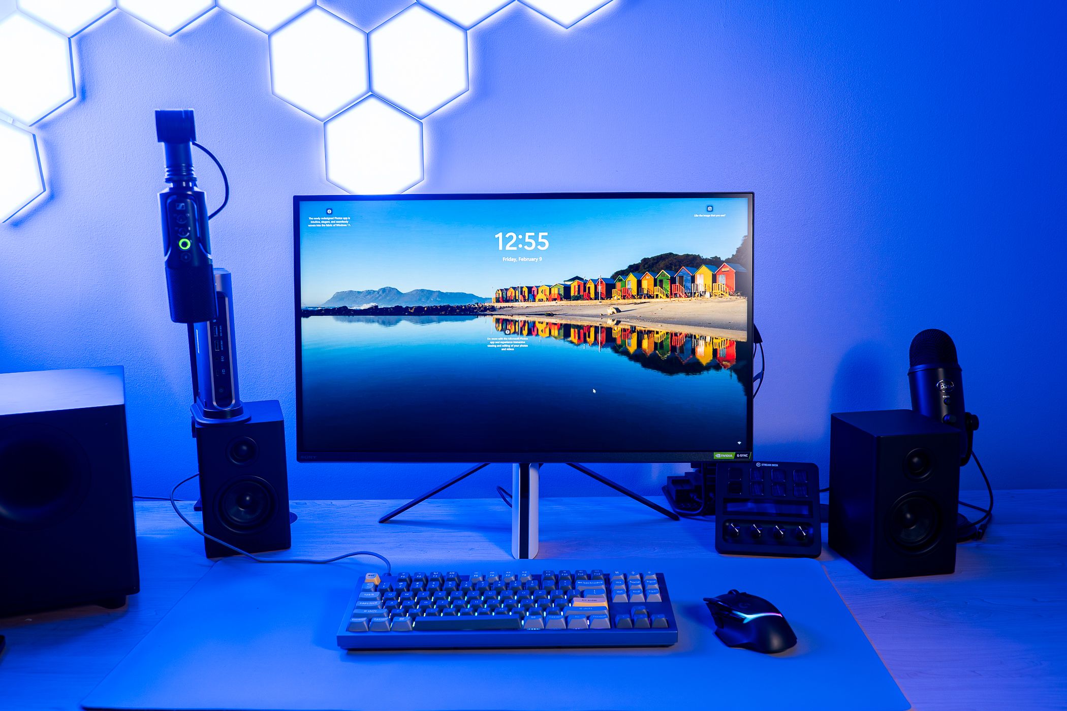 Front view of the Inzone M9 set up.