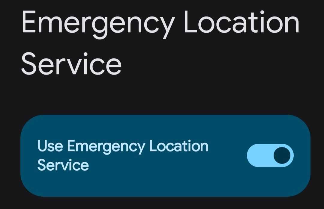 Turning on emergency location service in your Android settings.